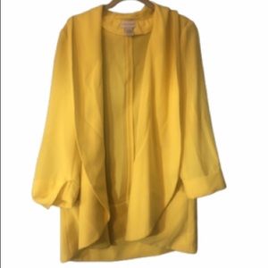 Soft Surroundings Yellow Open Draped Blazer Jacket